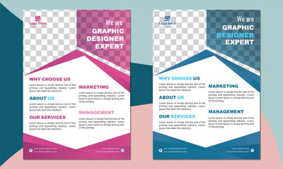 poster flyer vector illustration design, Corporate Flyer Layout with geometric shapes, Corporate Flyer template, Colorful concepts brochure photo background, vector template in A4 size, Abstract Color