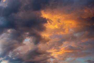 sunset sky with clouds