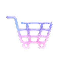 Dreamy holographic dreamy color shopping cart icon © YnJStudio