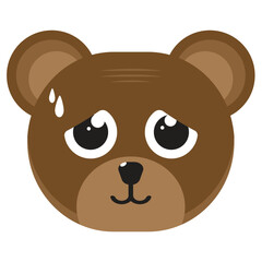 face sad bear illustration