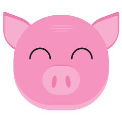 face pig happy illustration