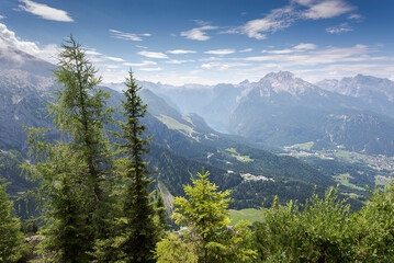 Views of the Bavarian Alps from de Eagle’s Nest (Kehlsteinhaus in German), in the Berchtesgadener Land district of Bavaria in Germany