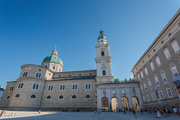Fototapeta na wymiar Salzburg Cathedral, Austria. It is the seventeenth-century Baroque cathedral, completely rebuilt in the seventeenth century.
