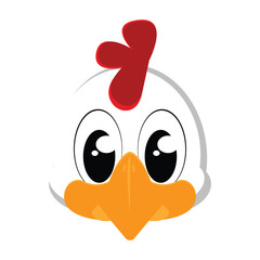 face cute chicken illustration