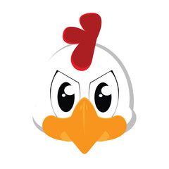 face angry chicken illustration