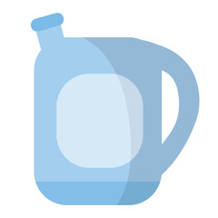 plastic jerry can in gray-blue color, flat, isolated object on a white background, vector illustration,