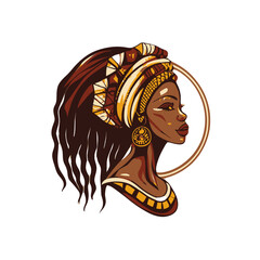 Beautiful black afro women illustration, African woman artwork vector