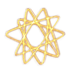 Naklejka premium Gold Effect Star Shape Hand Drawn Doodle Line