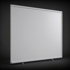 Blank Empty Whiteboard Rendering with Black Background, Generative Ai Illustration