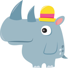Cartoon Cute Rhinoceros
