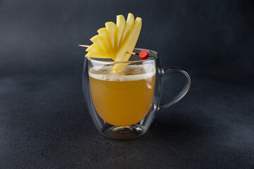 the bartender prepares a delicious alcoholic cocktail	