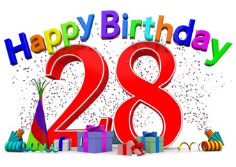 Happy Birthday with a big number