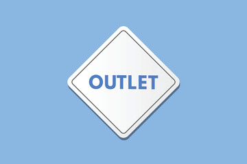 outlet text Button. outlet Sign Icon Label Sticker Web Buttons

