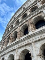 Close up of the Colosseum in Rome, Italy 