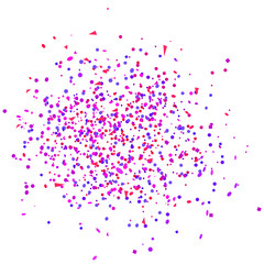 Confetti on isolated white. Texture with falling geometric elements. Abstract background. Pattern for design. Print for polygraphy, banners, flyers and textiles