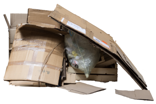 Isolated PNG cutout of trash on a transparent background, ideal for photobashing, matte-painting, concept art
