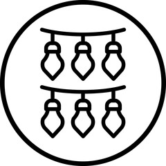 New Year Lights Icon Style