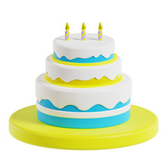 3d birthday cake icon