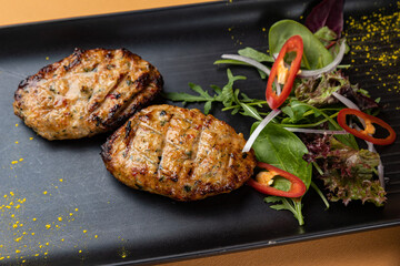 delicious meat on a plate from a restaurant
