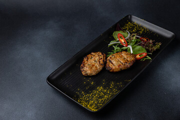 delicious meat on a plate from a restaurant
