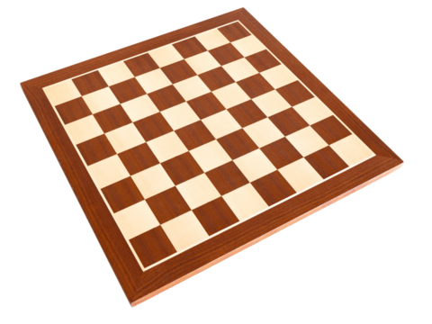 Wooden chessboard isolated on white background