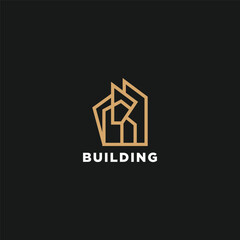 Real estate logo design. House and building vector