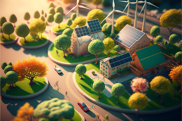 Ecological cities are a concept of urban planning that focuses on preservation, conservation of environment. These cities strive to reduce their carbon footprint, use renewable resources generative ai