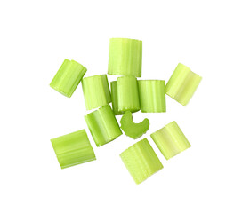 Cut celery sticks isolated on  transparent png