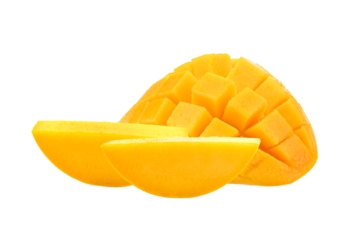 Sliced mango on transparent png