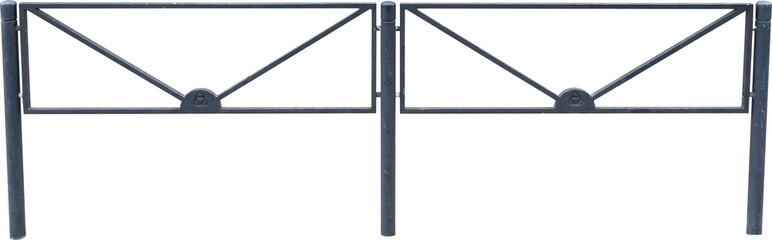 Isolated PNG cutout of a metallic street barrier on a transparent background, ideal for photobashing, matte-painting, concept art  © NomadPhotoReference