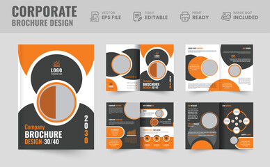 set of minimalist business brochure template with simple style and modern layout