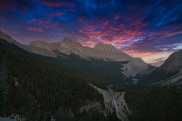 Banff National Park , Alberta , Canada. The Icefields Parkway has been deemed one of the most beautiful road trips in the entire world. 11 01 2023