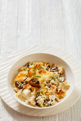 tasty Chicken Mushroom Rice Casserole, top view
