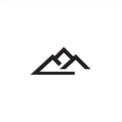 Mountain line elements in a simple and modern style , can be used in various media easily.