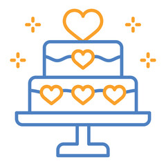 Cake Blue And Orange Line Icon