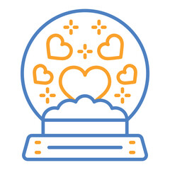 Snow Globe Blue And Orange Line Icon