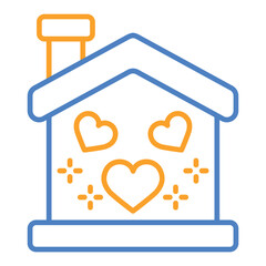 Home Blue And Orange Line Icon