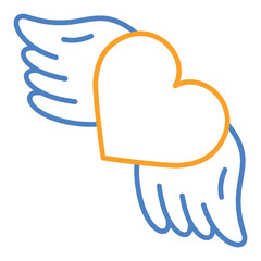 Wings Blue And Orange Line Icon