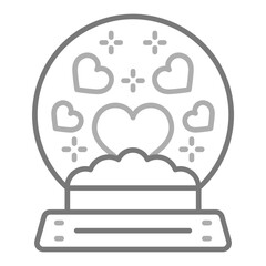 Snow Globe Greyscale Line Icon