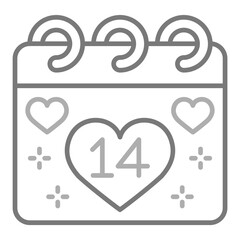 Valentines Day Greyscale Line Icon