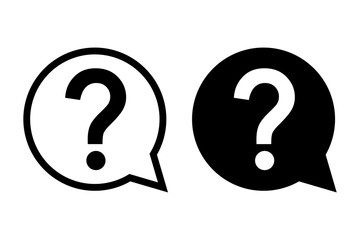 Set of Question icon mark, help or ask bubble graphic symbol, web faq vector illustration