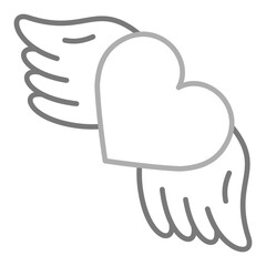 Wings Greyscale Line Icon