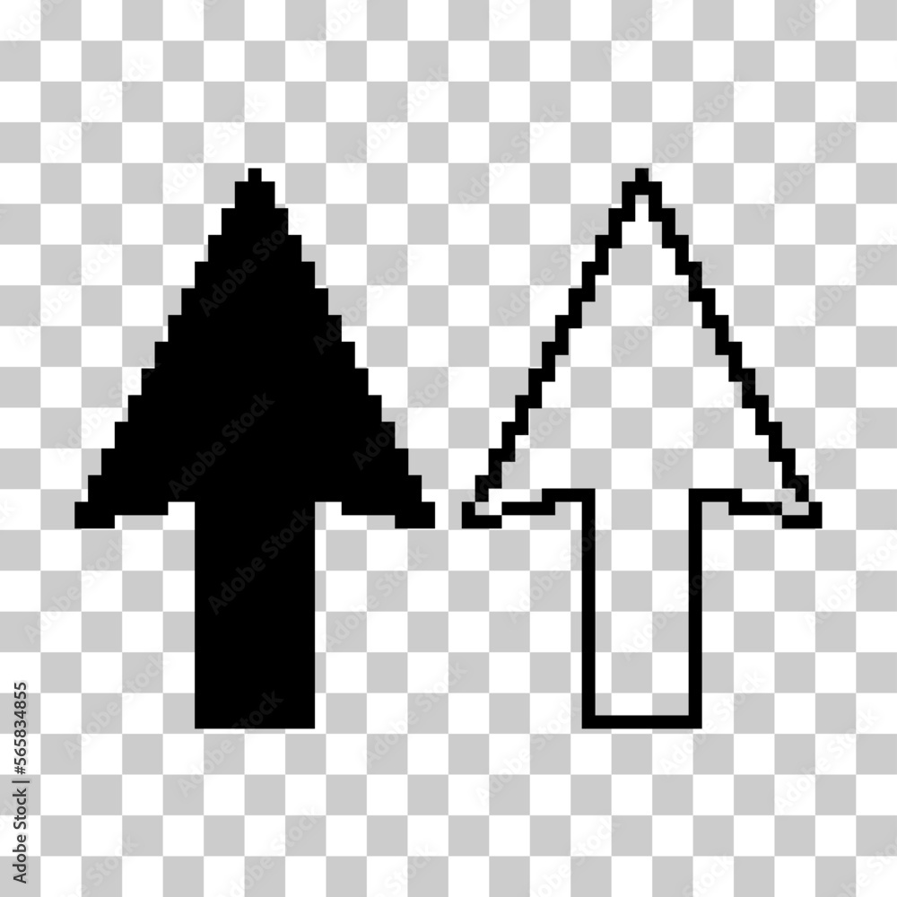 Aufkleber set of arrow pixel icon, web cursor click mouse symbol, computer pointer vector illustration