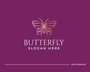 Butterfly logo. Luxury line logotype design. Universal premium butterfly symbol logotype.
