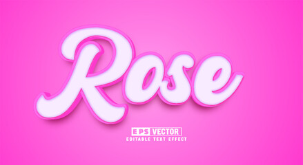 Rose 3d editable text effect vector eps template 