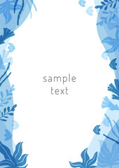 海草と海の生き物のフレーム