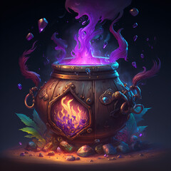 illustration of a pot of syrup of imortality