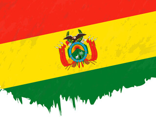 Grunge-style flag of Bolivia.
