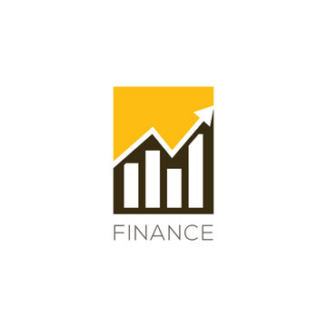 Finance chart with arrow logo icon vector template.