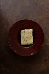 Close up Raw Chinese Noodle , Lunar New Year Longevity Noodles: Misua Soup
